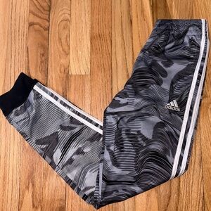 ✨ ADIDAS ✨ Marble Swirl Black Gray Tracksuit Joggers Size Medium (10/12)